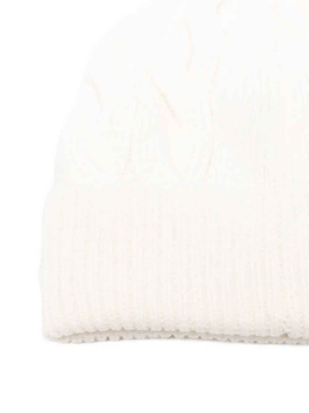  Gran Sasso Cable-knit Beanie - White 