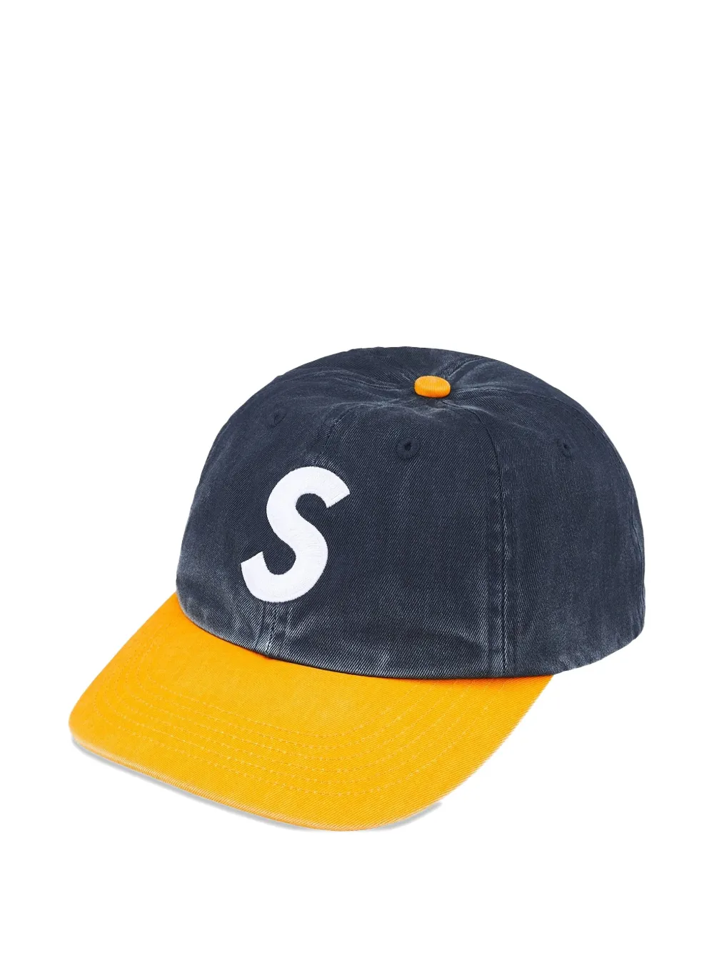 Supreme Pigment-coated Two-tone S Logo Cap In Blue