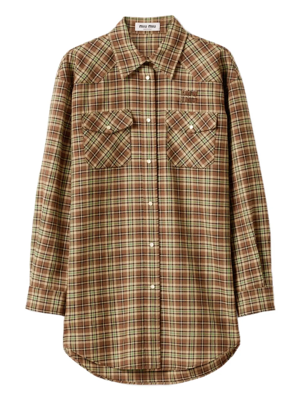 Miu Miu Plaid Shirt In Multi