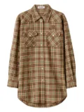 Miu Miu plaid snap-fastening shirt - Brown