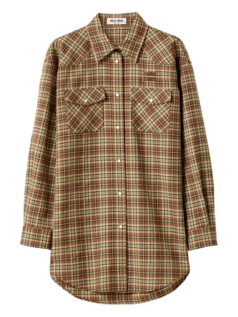 Miu Miu plaid snap-fastening shirt