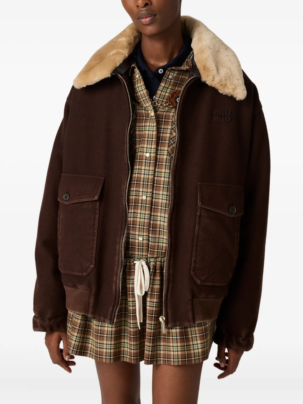 Miu Miu Plaid shirt - Bruin