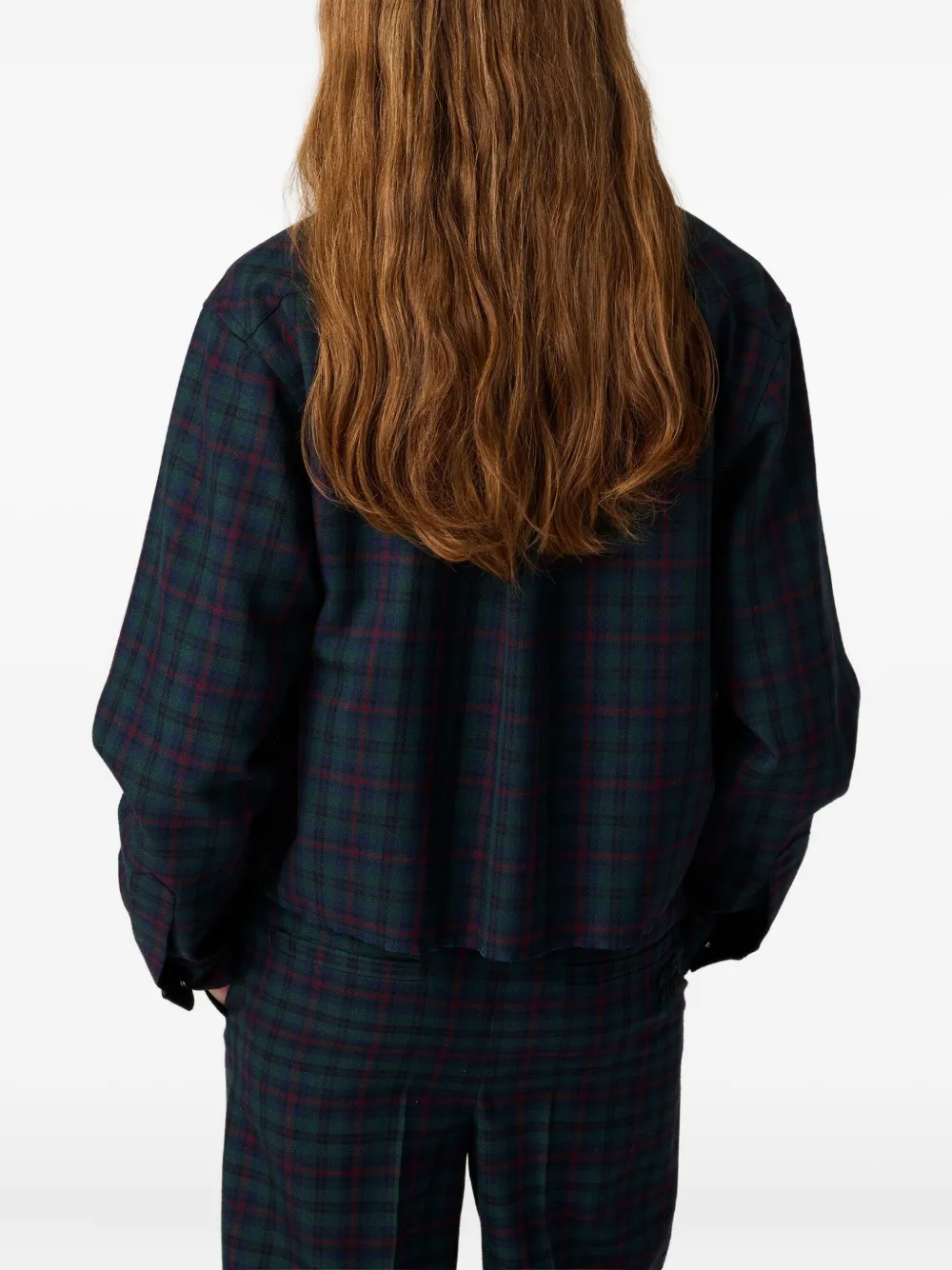 Miu Miu Plaid Shirt In Blue