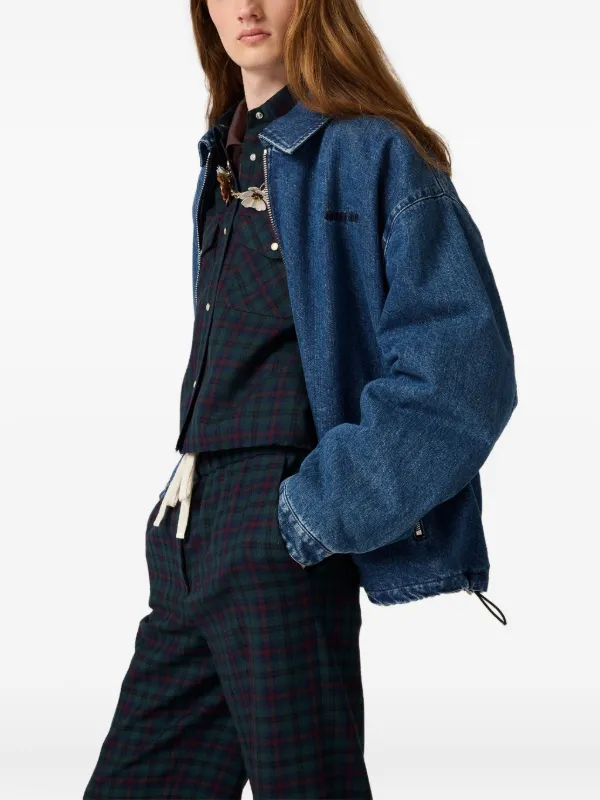 Miu Miu チェック シャツ | ブルー | FARFETCH JP