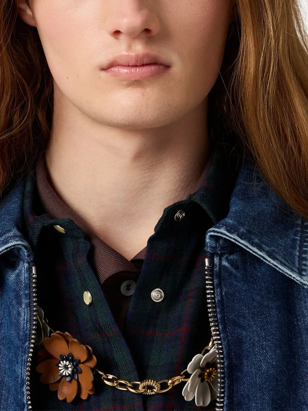 Miu Miu Plaid Shirt In Blue