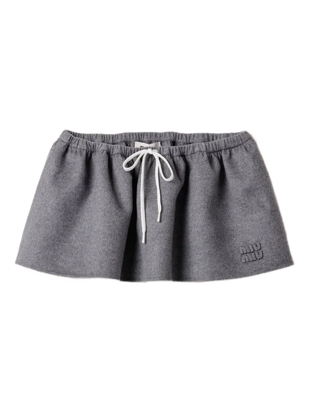 Miu Miu Drawstring-waist Skirt In Gray