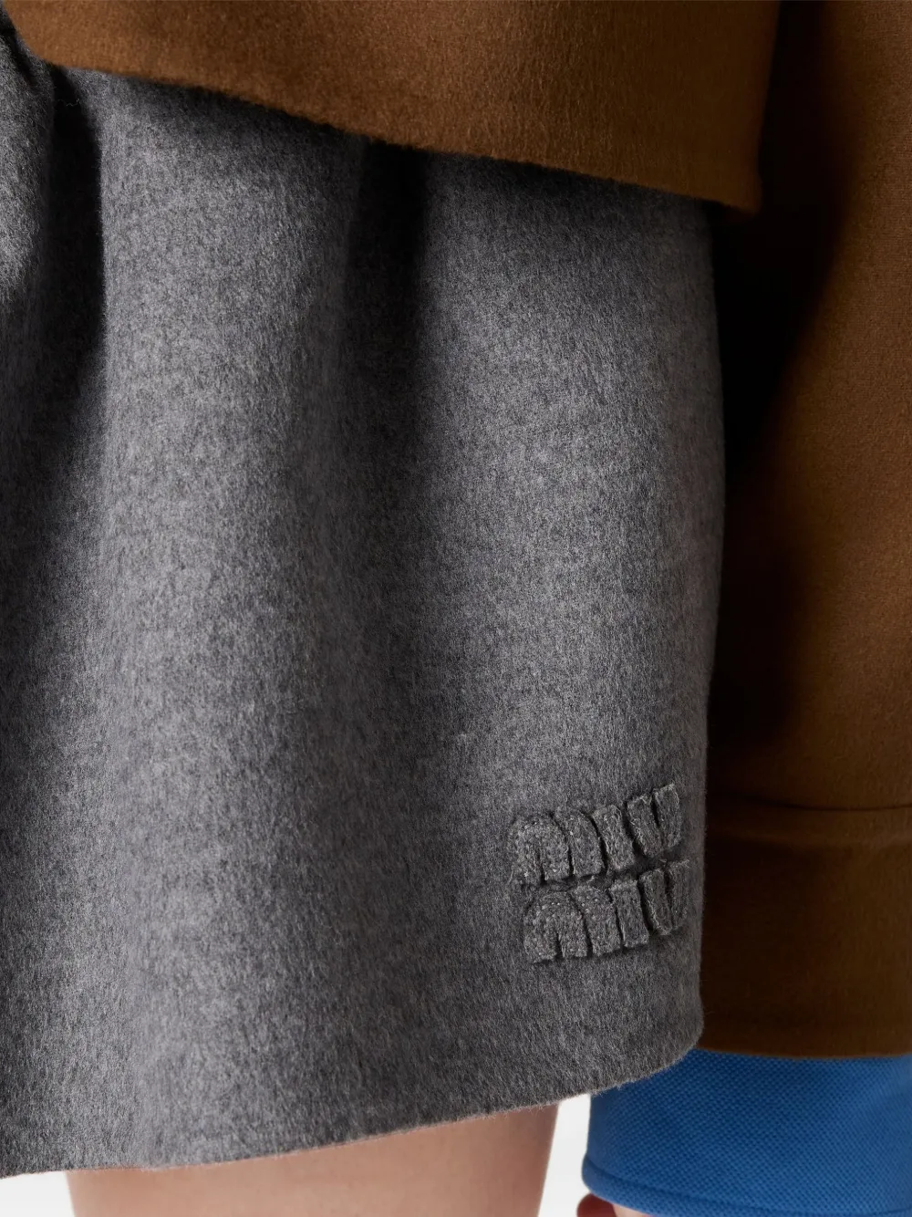 Miu Miu Drawstring-waist Skirt In Gray