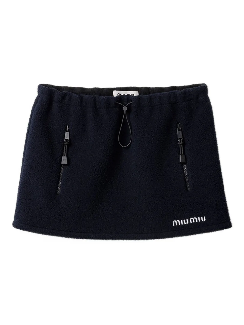 Miu Miu Fleece Miniskirt In Black