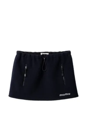Miu Miu Fleece Miniskirt | Blue | FARFETCH