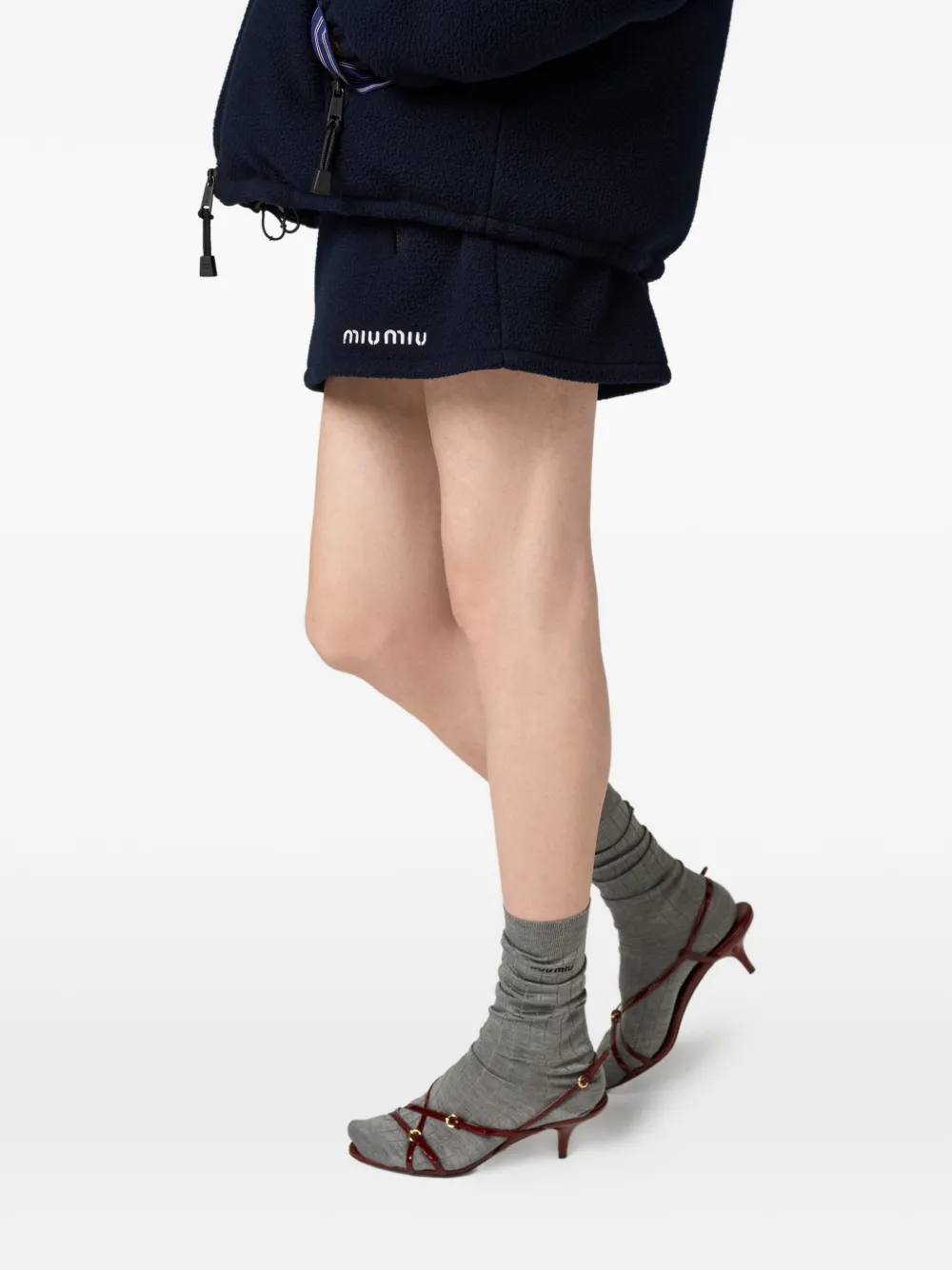 Miu Miu ドローストリング フリースミニスカート | ブルー | FARFETCH JP
