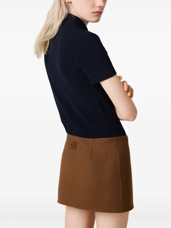 Miu Miu wrap-effect Mini Skirt | Brown | FARFETCH