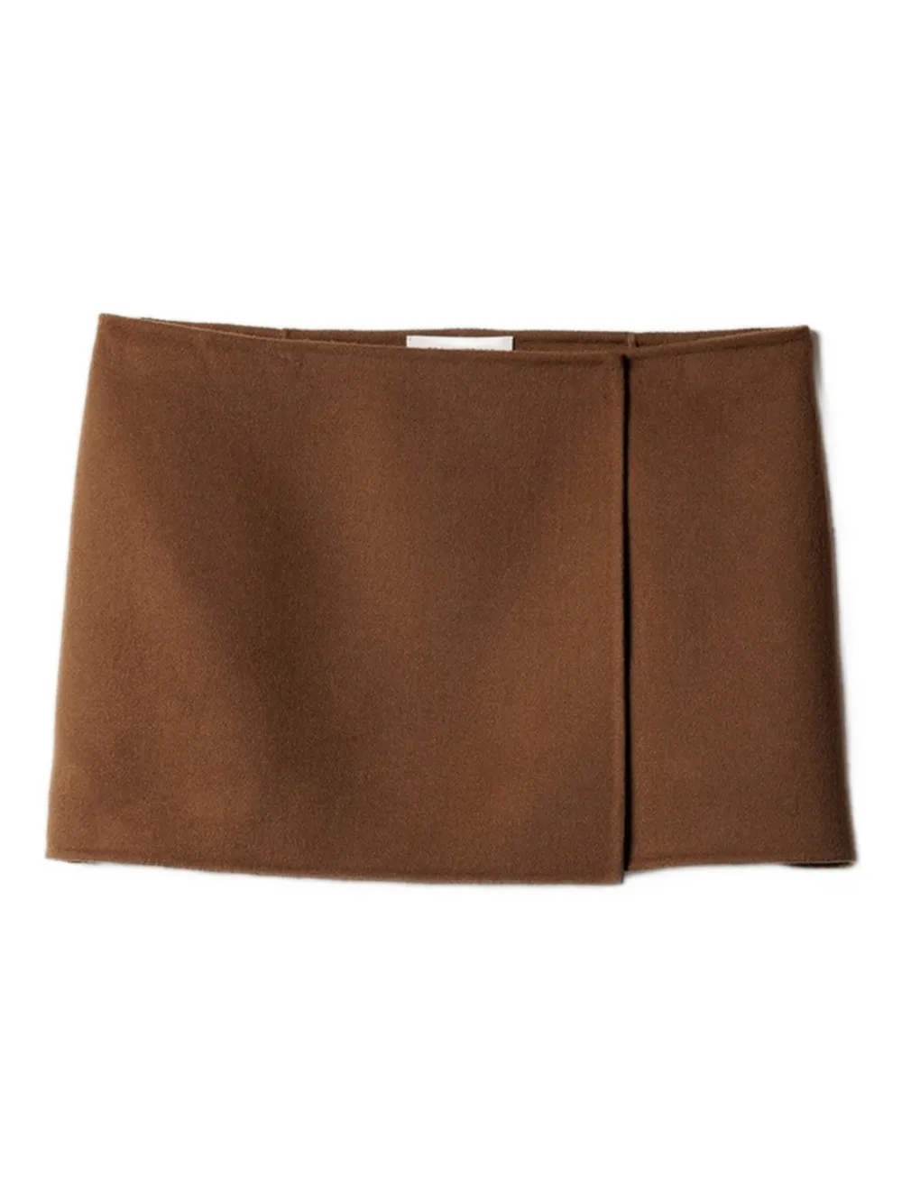 Miu Miu Double Cashmere Miniskirt In Brown