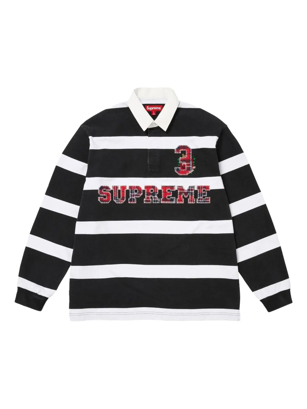 Supreme striped polo shirt - ブラック Supreme striped polo shirt - ブラック
