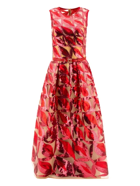 Elie Saab sequin leaf-embellished dress