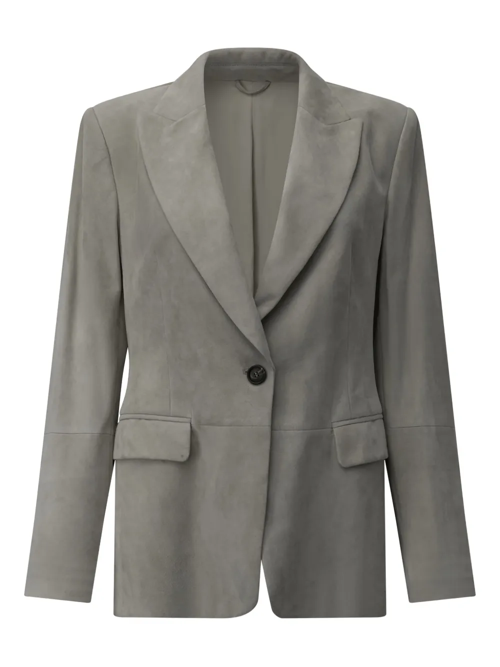 Brunello Cucinelli Single-breasted Suede-leather Blazer In Multi
