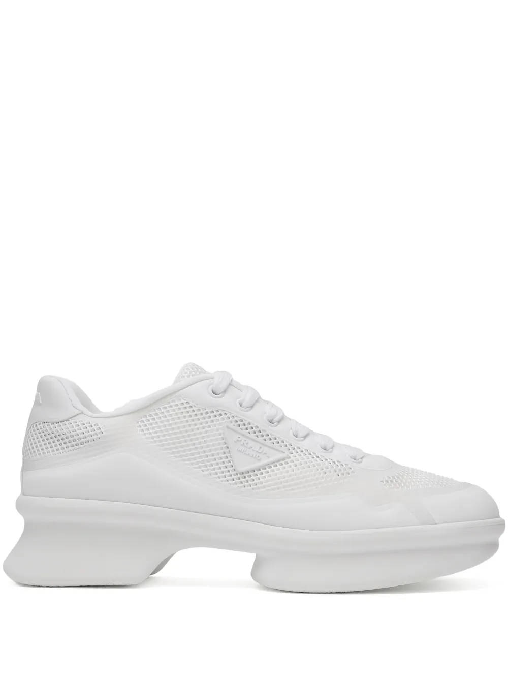 Prada mesh-panel sneakers Wit