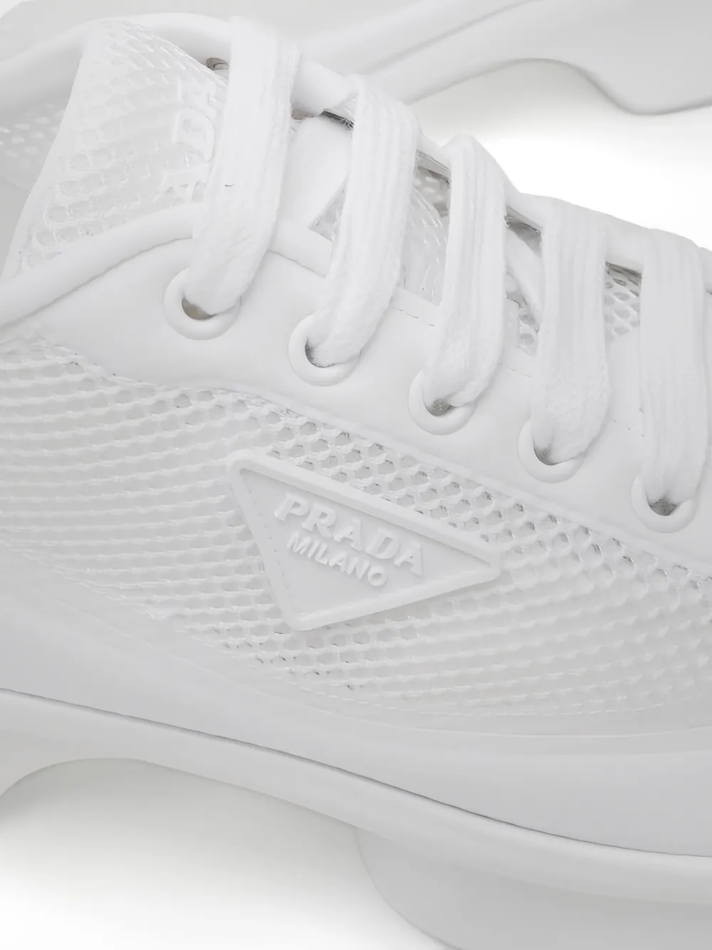Prada mesh-panel sneakers Wit