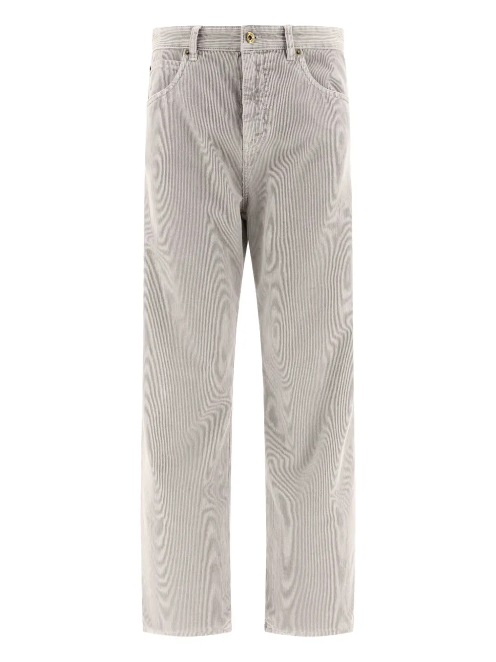Miu Miu logo-embroidered corduroy trousers | Grey | Image 1