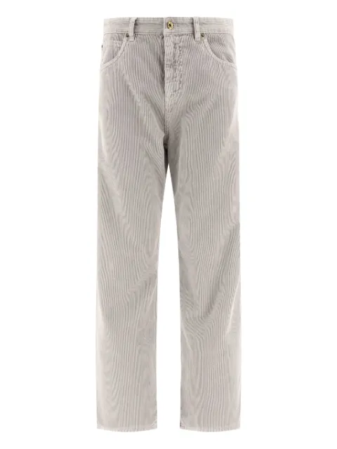 Miu Miu pantalon en velours côtelé à logo brodé