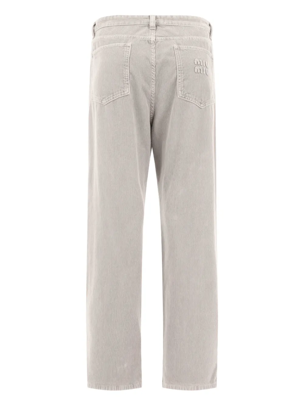 Miu Miu logo-embroidered corduroy trousers | Straight-Leg Pants | Image 2