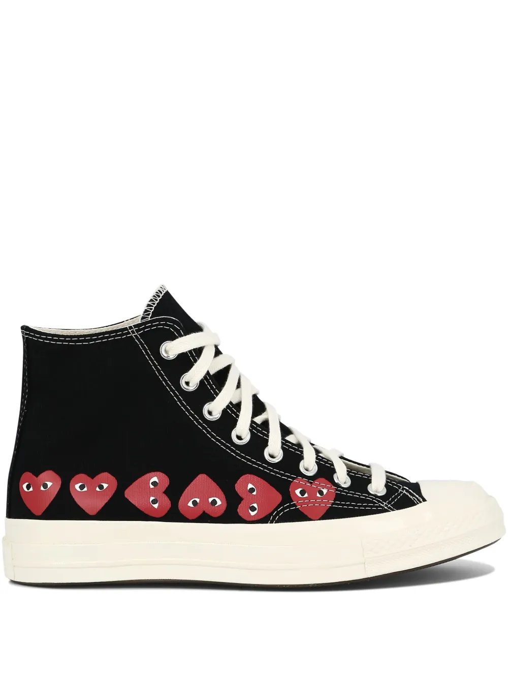 Comme Des Garçons Play X Converse Heart-print High-top Trainers In Black