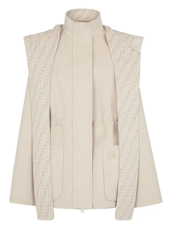 FENDI Wool Blend Jacket | Neutrals | FARFETCH