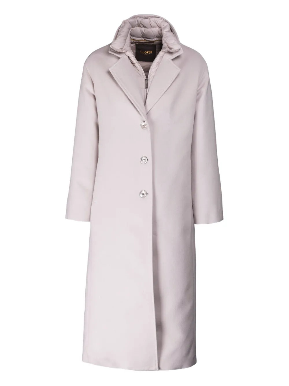 Moorer Notched Long-sleeve Coat In Gray