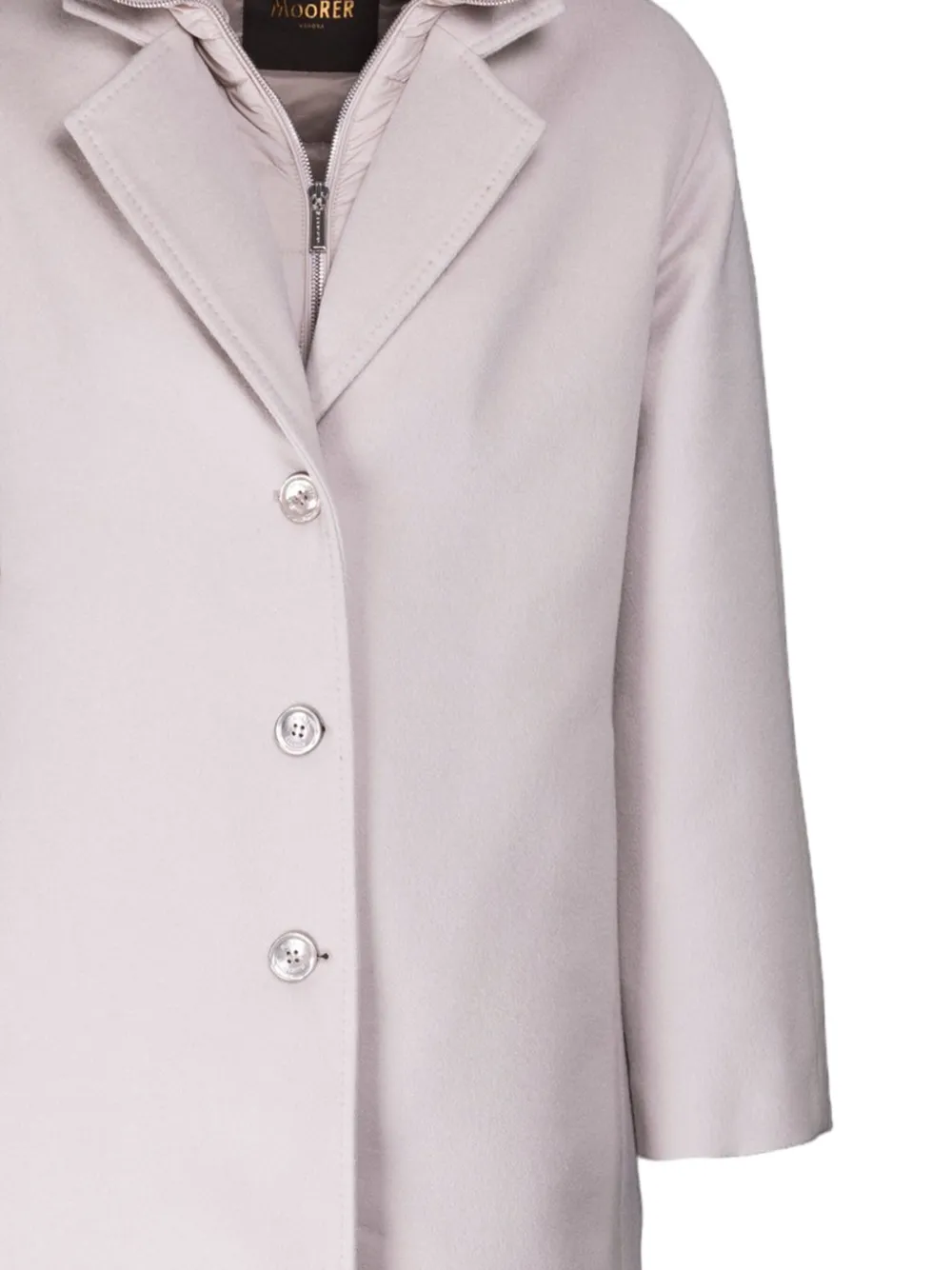 Moorer Notched Long-sleeve Coat In Gray