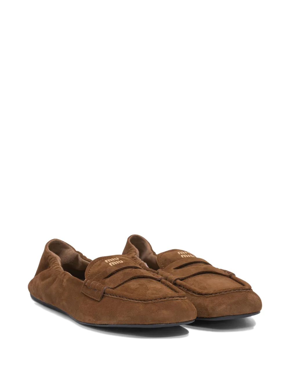 Miu Miu suede leather loafers - Bruin