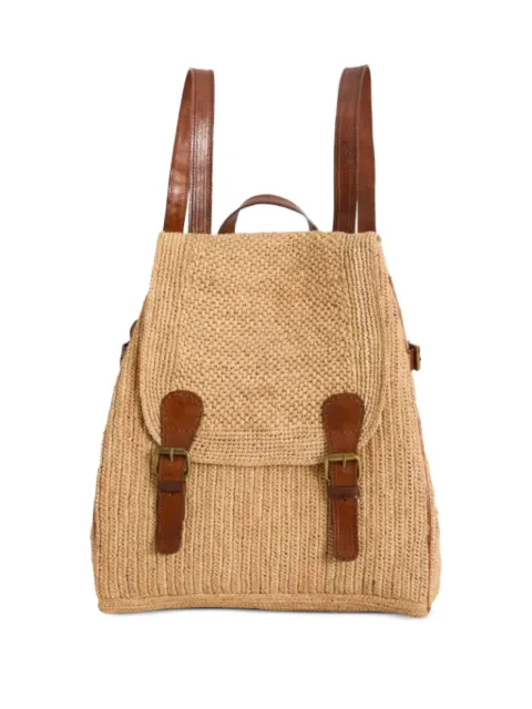 IBELIV mochila de rafia con doble hebilla