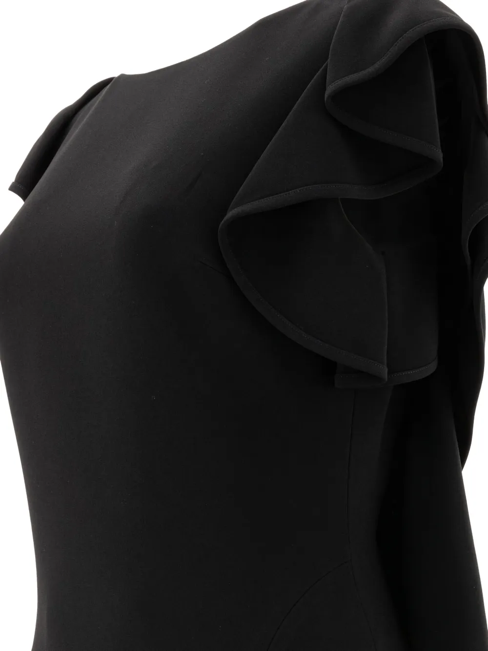 Elie Saab Jurk met ruchemouwen Zwart