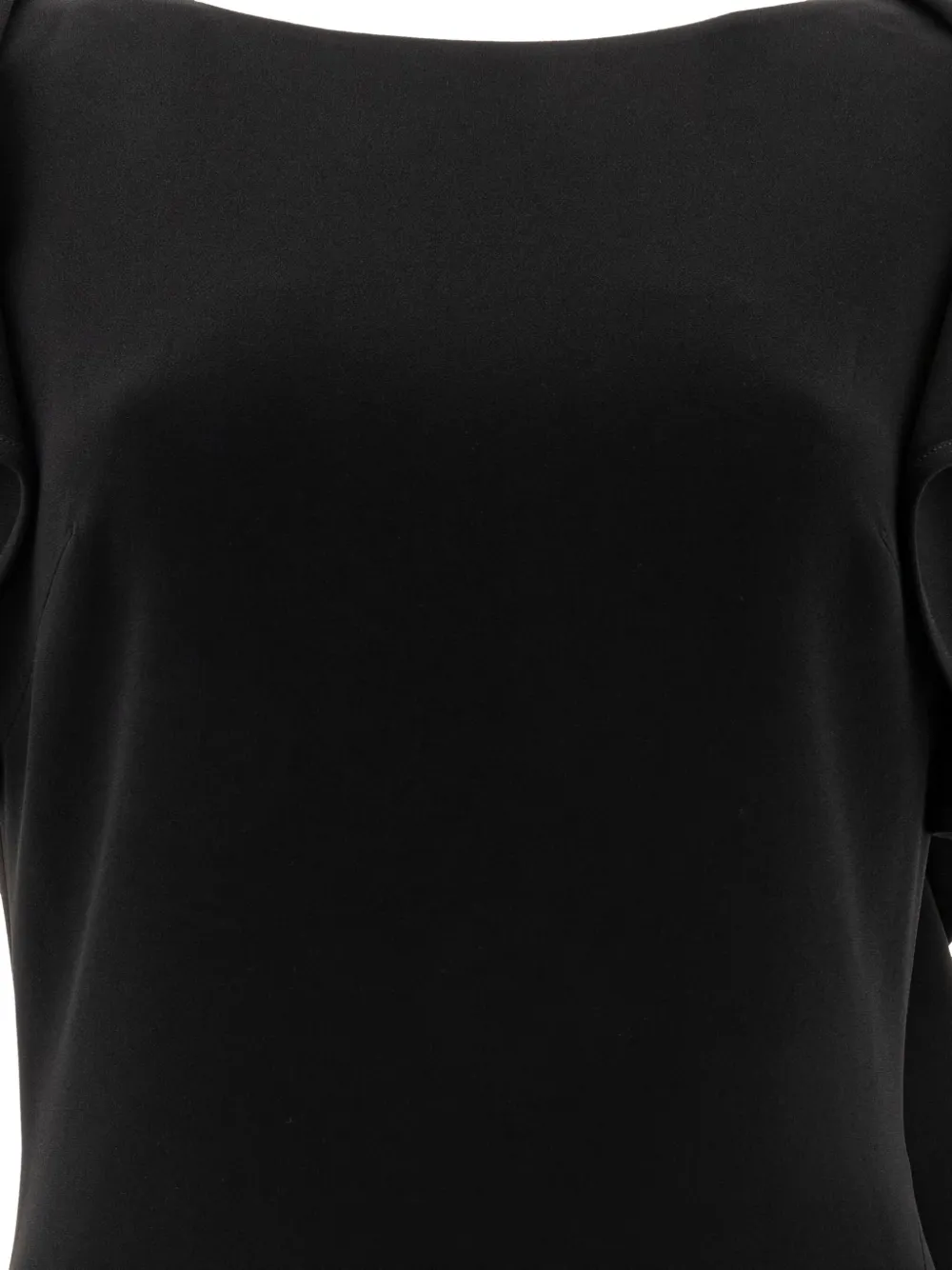 Elie Saab Jurk met ruchemouwen Zwart