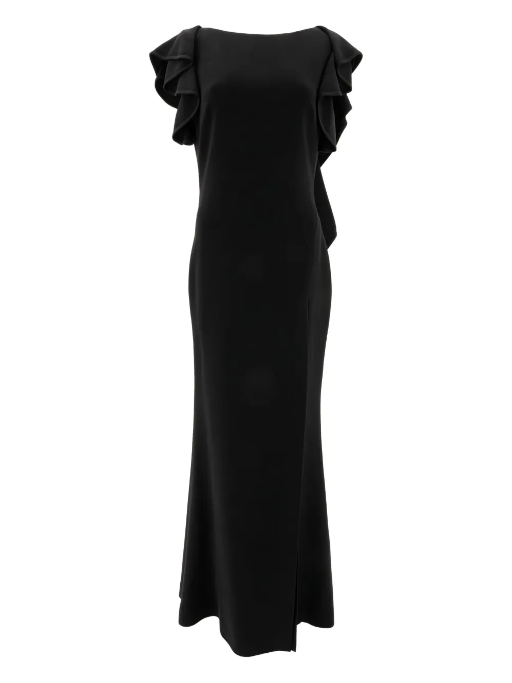 Elie Saab Ruffled Sleeve Dress In Black