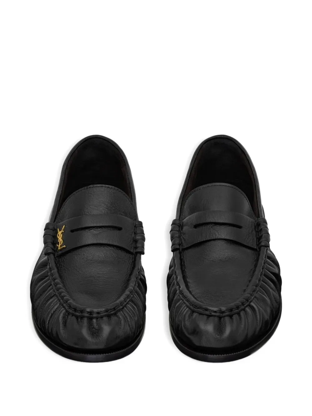 Saint Laurent logo-detail leather loafers Black