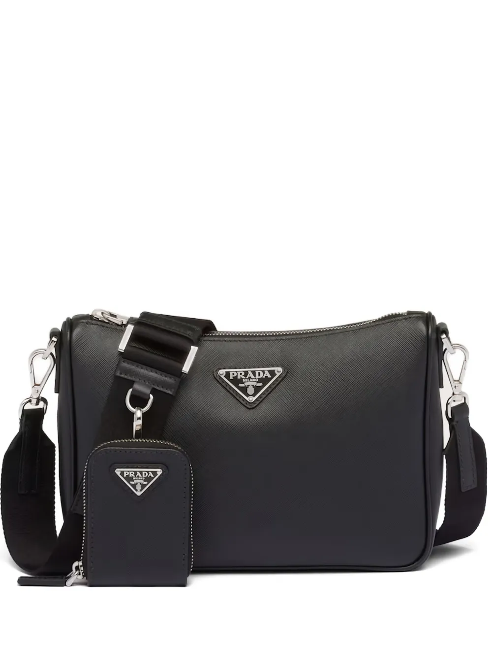 バッグ PRADA leather one shoulder bag black Prada Black Saffiano Leather Shoulder Bag | Harrods UK