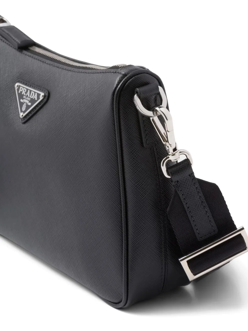 Prada Leren schoudertas Zwart