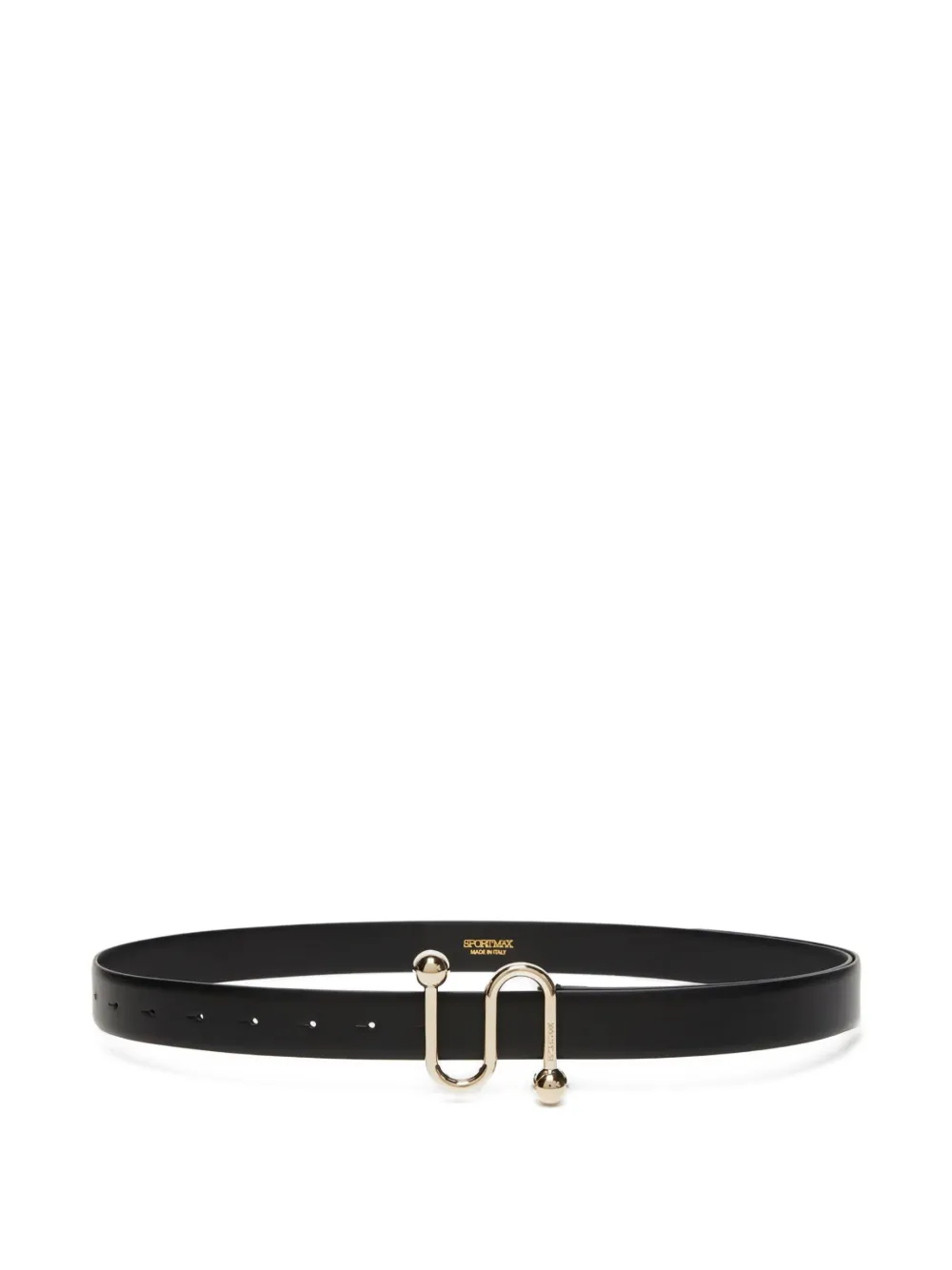 Sportmax S-buckle leather belt | Black | Image 1