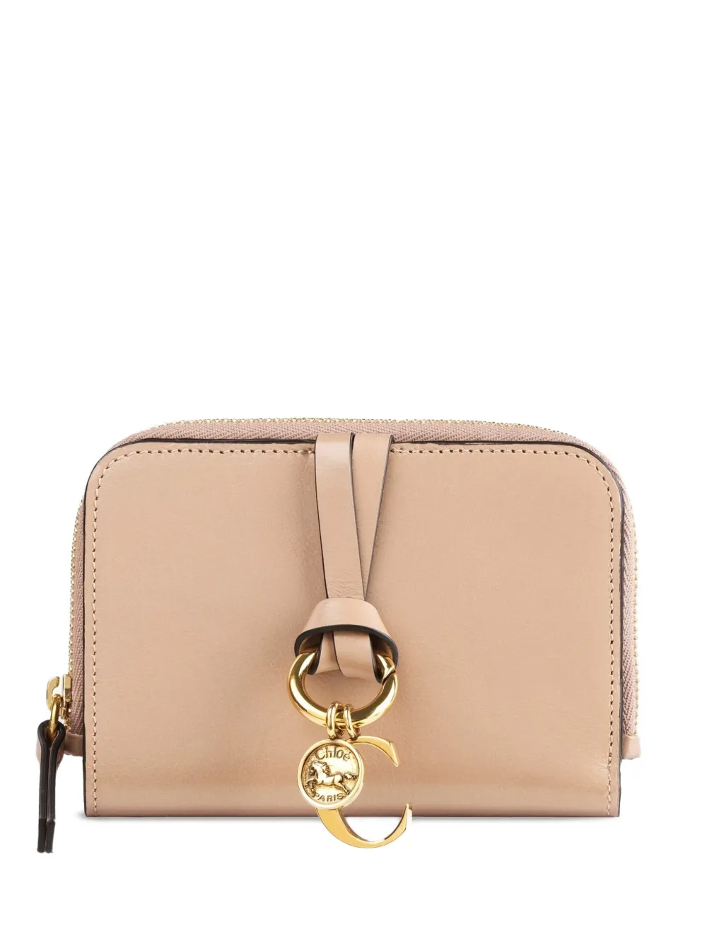 Chloé Leather Zip-around Purse In Black
