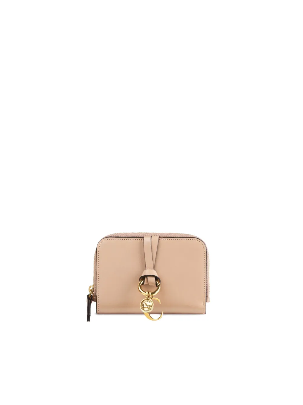 Chloé Leren portemonnee met rits - Beige