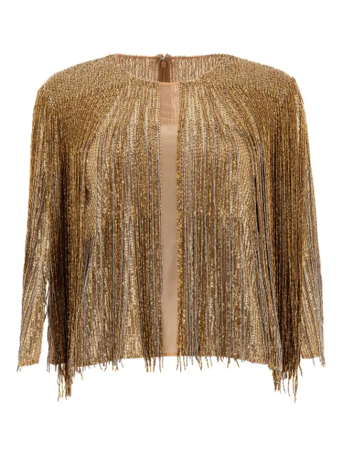 Elie Saab blusa con flecos y cuello redondo