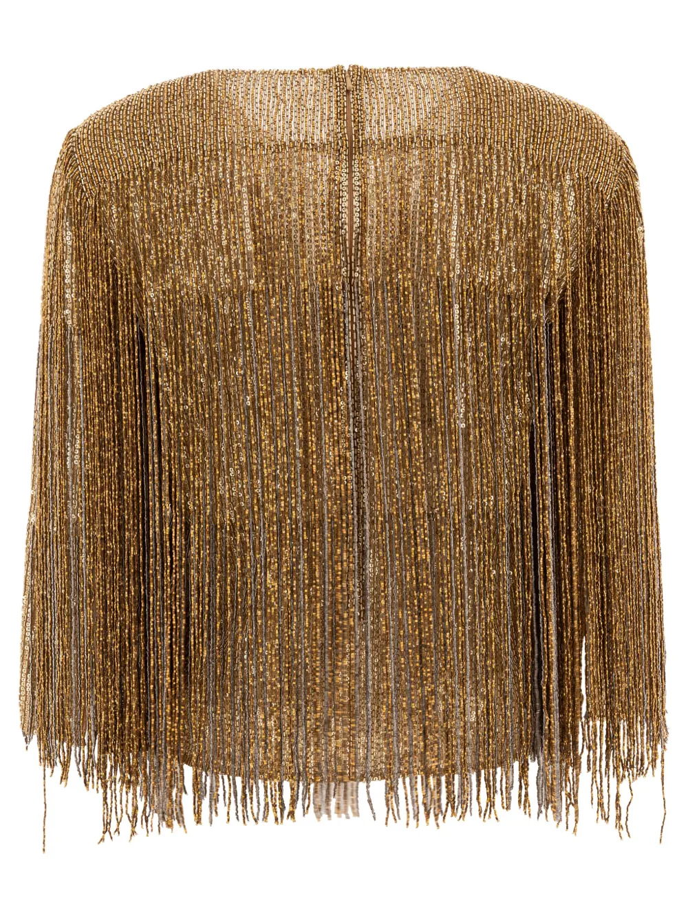 Elie Saab Blouse met ronde hals en franje Goud