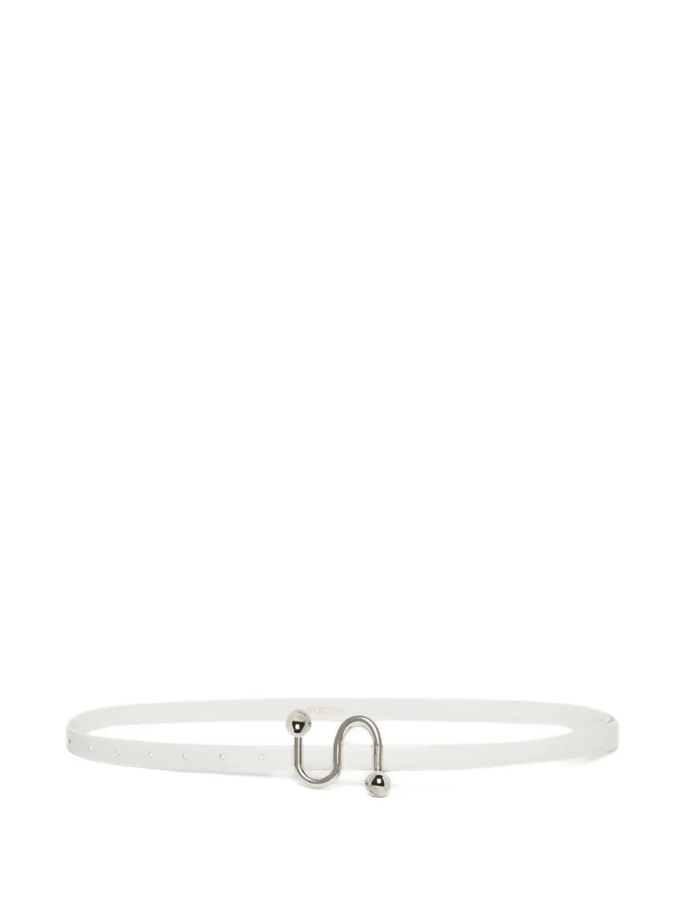 Sportmax curved-buckle leather belt | White | Image 1