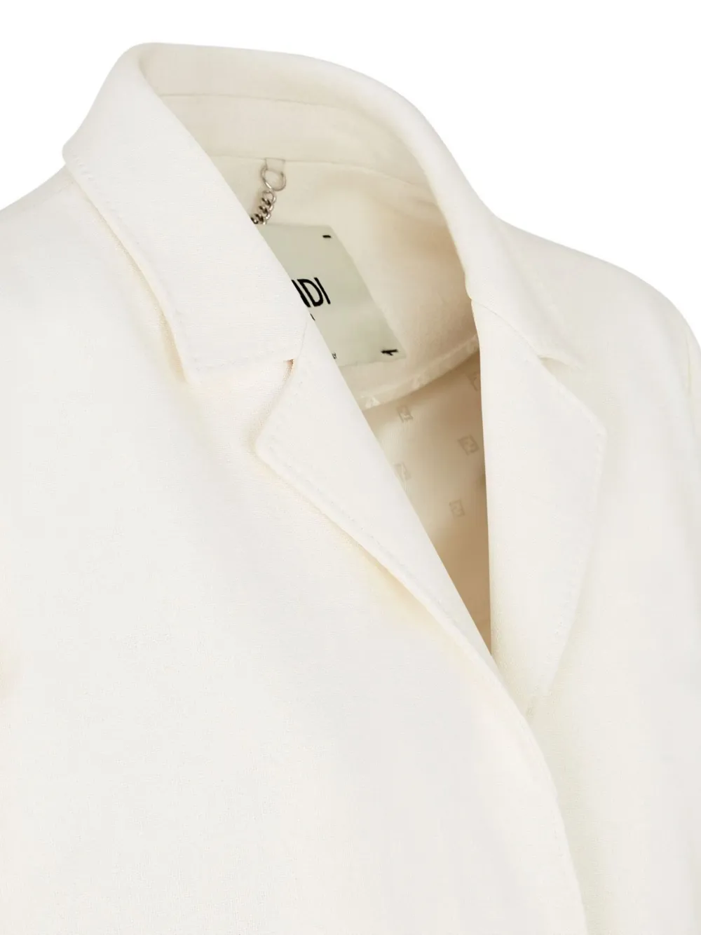 Fendi Linen Single-breasted Coat In Neutral