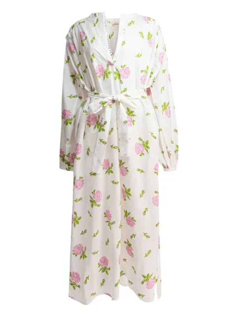 Tallulah Resortwear vestido con rosas estampadas y cinturón