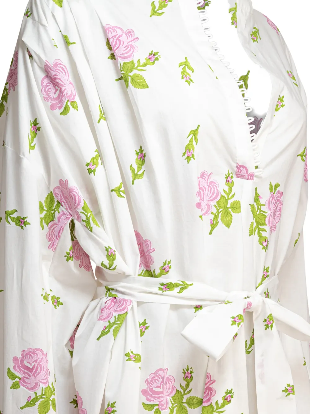 La Maison Talulah Rose-print Belted Dress In White