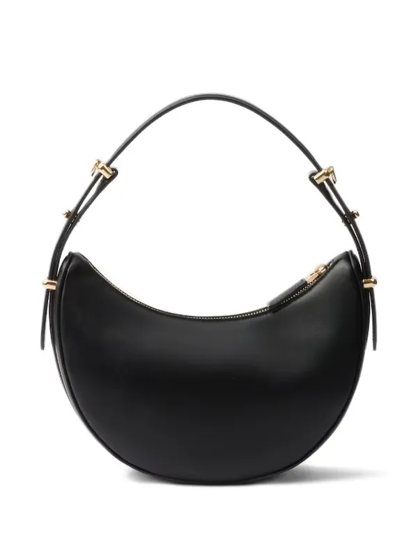 Prada crescent-shaped Leather Shoulder Bag | Black | FARFETCH RO