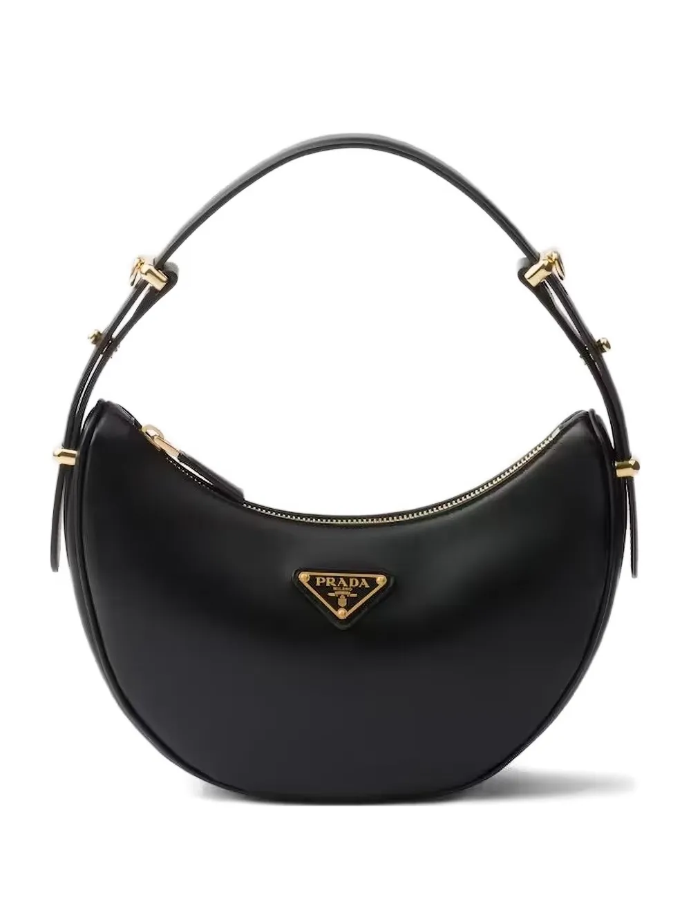 Prada crescent-shaped leather shoulder bag | Black | Image 1