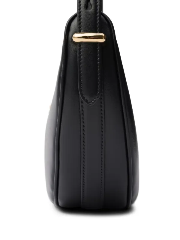 Prada crescent-shaped Leather Shoulder Bag | Black | FARFETCH RO