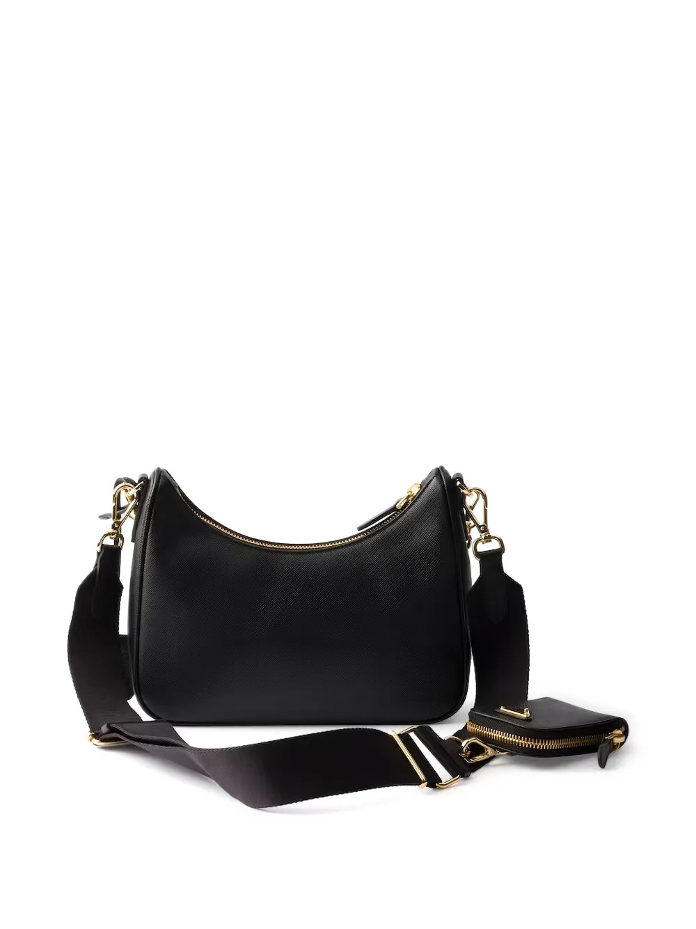 Prada Schoudertas met kettingband - Zwart