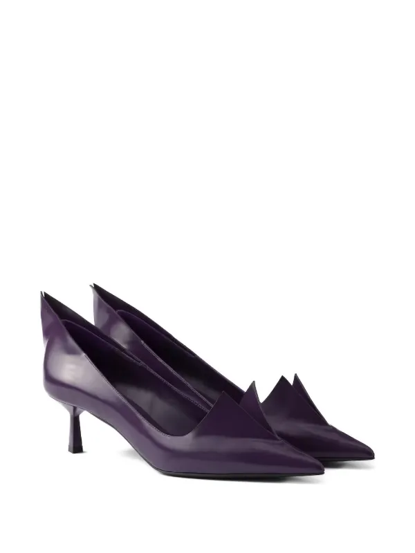 Prada 55mm pointed-toe Leather Pumps Purple FARFETCH KW